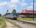 AMTK 64 leads train P092, the Silver Star past the station (under renovation)